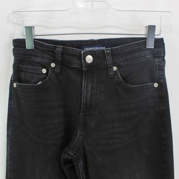 Calvin Klein Jeans Womens Slim Skinny Denim Black Pockets Mid Rise - Picture 8 of 10